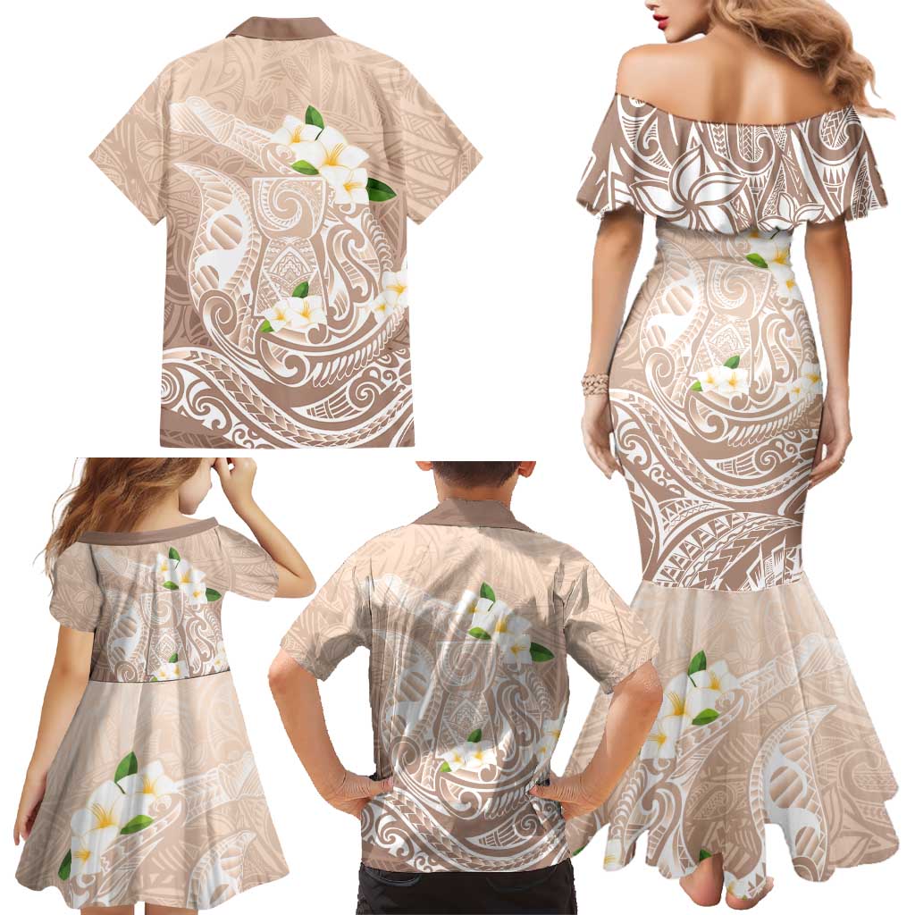 Guam Fishhook Mix Guasali Flowers Family Matching Mermaid Dress and Hawaiian Shirt Dreaming Hazel LT7 - Polynesian Pride