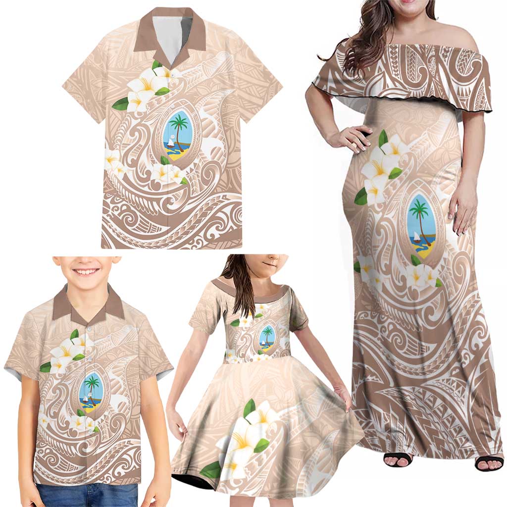 Guam Fishhook Mix Guasali Flowers Family Matching Off Shoulder Maxi Dress and Hawaiian Shirt Dreaming Hazel