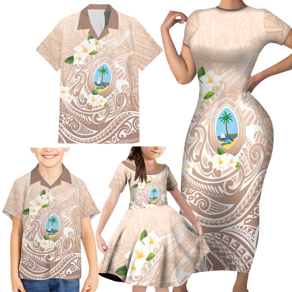Guam Fishhook Mix Guasali Flowers Family Matching Short Sleeve Bodycon Dress and Hawaiian Shirt Dreaming Hazel