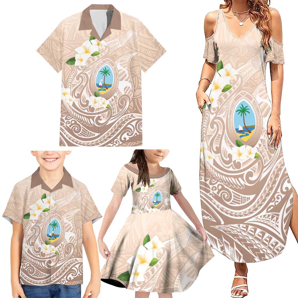 Guam Fishhook Mix Guasali Flowers Family Matching Summer Maxi Dress and Hawaiian Shirt Dreaming Hazel