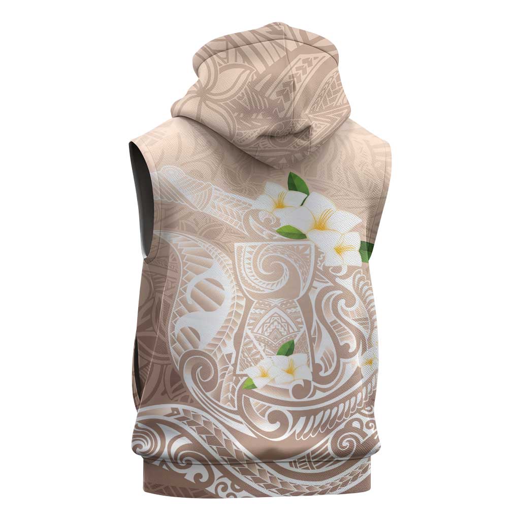 Guam Fishhook Mix Guasali Flowers Sleeveless Zip Hoodie Dreaming Hazel LT7 - Polynesian Pride