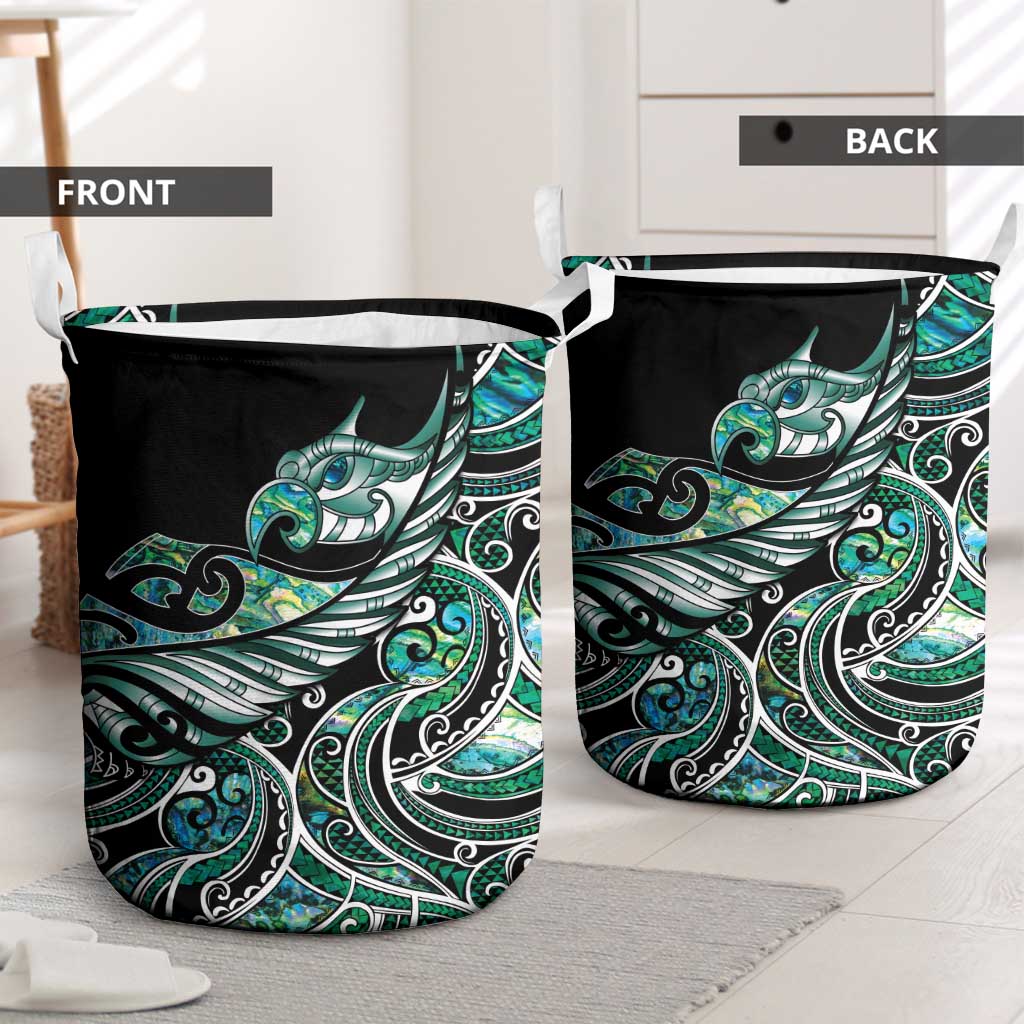 Maori Matariki - Manaia Laundry Basket Emerald Paua Shell