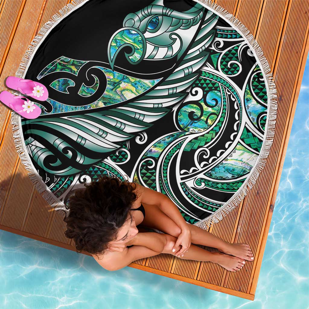Maori Matariki - Manaia Beach Blanket Emerald Paua Shell LT7 - Polynesian Pride