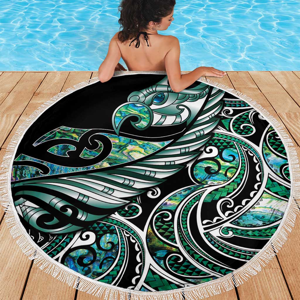 Maori Matariki - Manaia Beach Blanket Emerald Paua Shell LT7 - Polynesian Pride