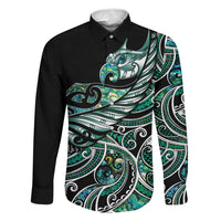 Maori Matariki - Manaia Family Matching Tank Maxi Dress and Hawaiian Shirt Emerald Paua Shell