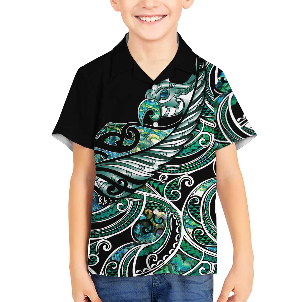Maori Matariki - Manaia Hawaiian Shirt Emerald Paua Shell LT7 - Polynesian Pride