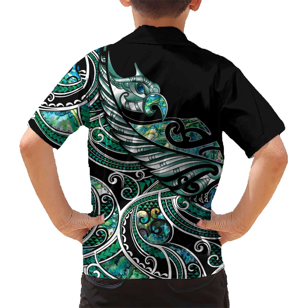 Maori Matariki - Manaia Hawaiian Shirt Emerald Paua Shell LT7 - Polynesian Pride