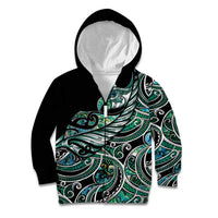 Maori Matariki - Manaia Kid Hoodie Emerald Paua Shell LT7 Zip Hoodie Green - Polynesian Pride