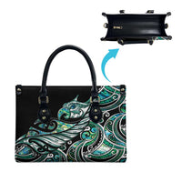 Maori Matariki - Manaia Leather Bag Emerald Paua Shell