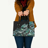 Maori Matariki - Manaia Leather Bag Emerald Paua Shell