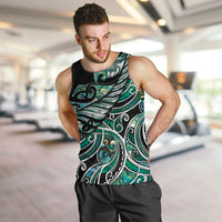 Maori Matariki - Manaia Men Tank Top Emerald Paua Shell LT7 Green - Polynesian Pride