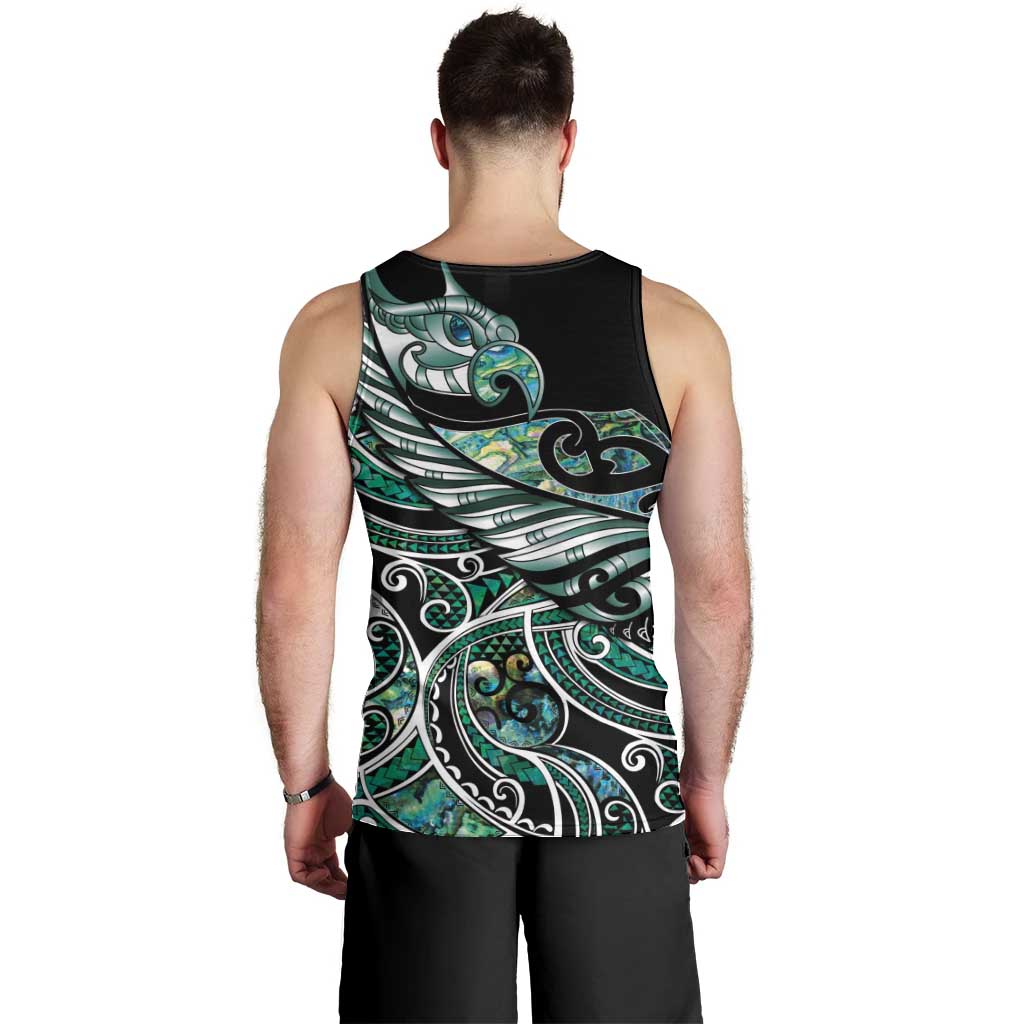 Maori Matariki - Manaia Men Tank Top Emerald Paua Shell LT7 - Polynesian Pride