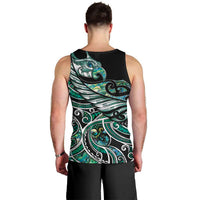 Maori Matariki - Manaia Men Tank Top Emerald Paua Shell LT7 - Polynesian Pride