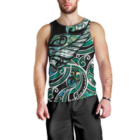 Maori Matariki - Manaia Men Tank Top Emerald Paua Shell LT7 - Polynesian Pride