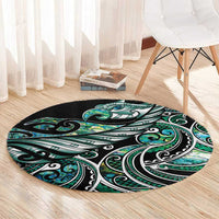 Maori Matariki - Manaia Round Carpet Emerald Paua Shell