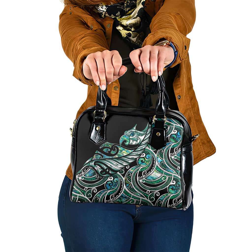 Maori Matariki - Manaia Shoulder Handbag Emerald Paua Shell