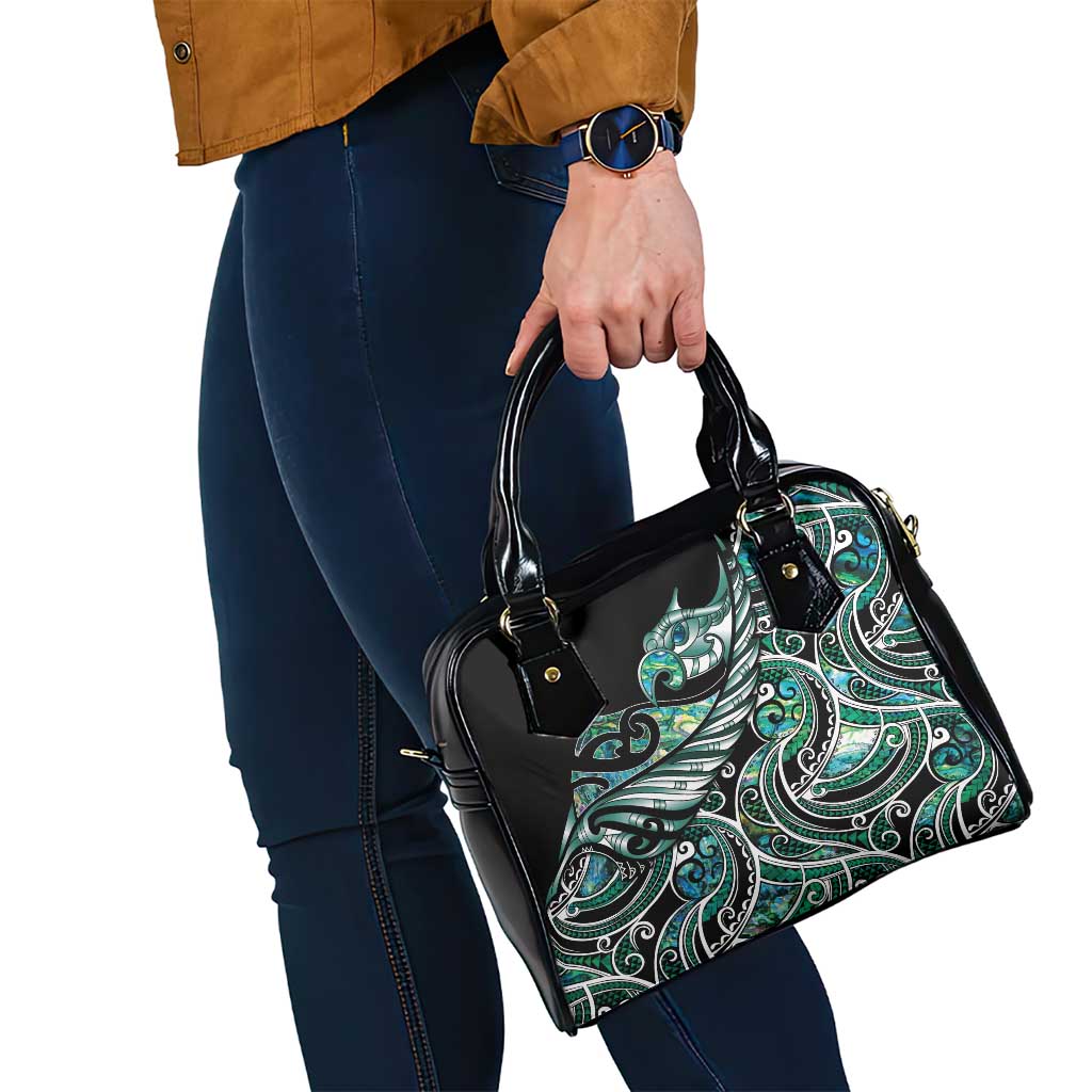 Maori Matariki - Manaia Shoulder Handbag Emerald Paua Shell