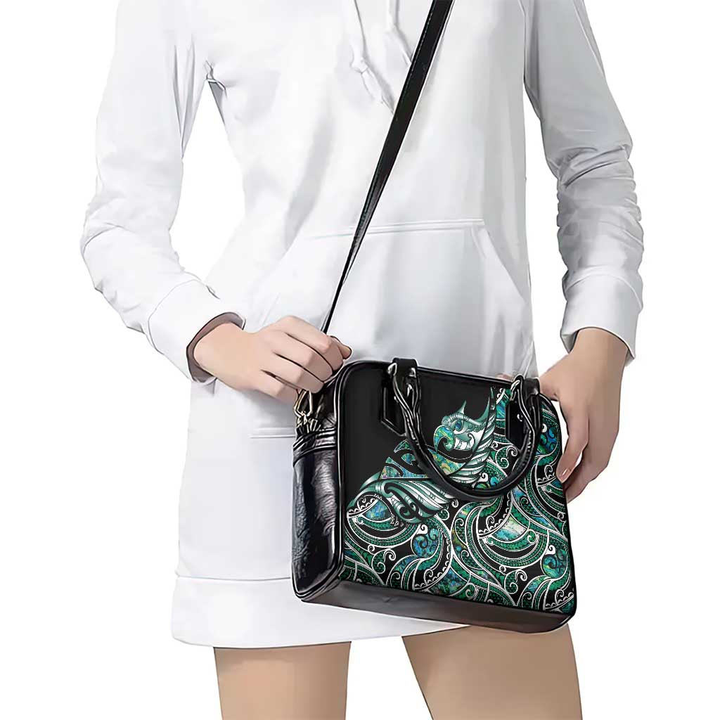 Maori Matariki - Manaia Shoulder Handbag Emerald Paua Shell