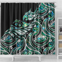 Maori Matariki - Manaia Shower Curtain Emerald Paua Shell LT7 - Polynesian Pride