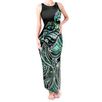 Maori Matariki - Manaia Tank Maxi Dress Emerald Paua Shell