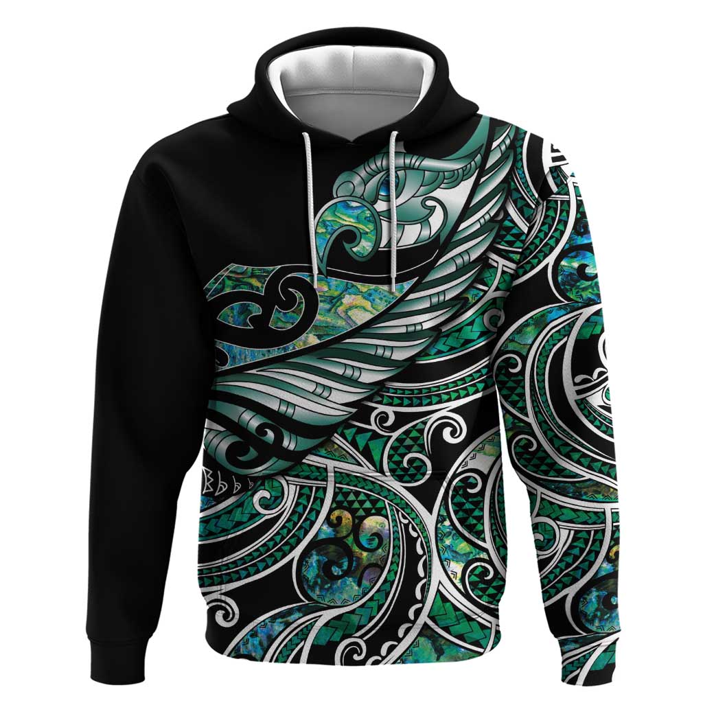 Maori Matariki - Manaia Zip Hoodie Emerald Paua Shell LT7 Pullover Hoodie Green - Polynesian Pride
