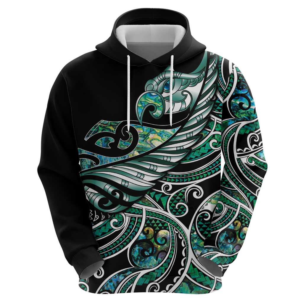 Maori Matariki - Manaia Zip Hoodie Emerald Paua Shell LT7 - Polynesian Pride