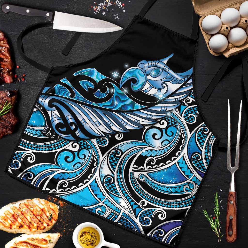 Maori Matariki - Manaia Apron Galaxy Blue Paua Shell LT7 Blue - Polynesian Pride