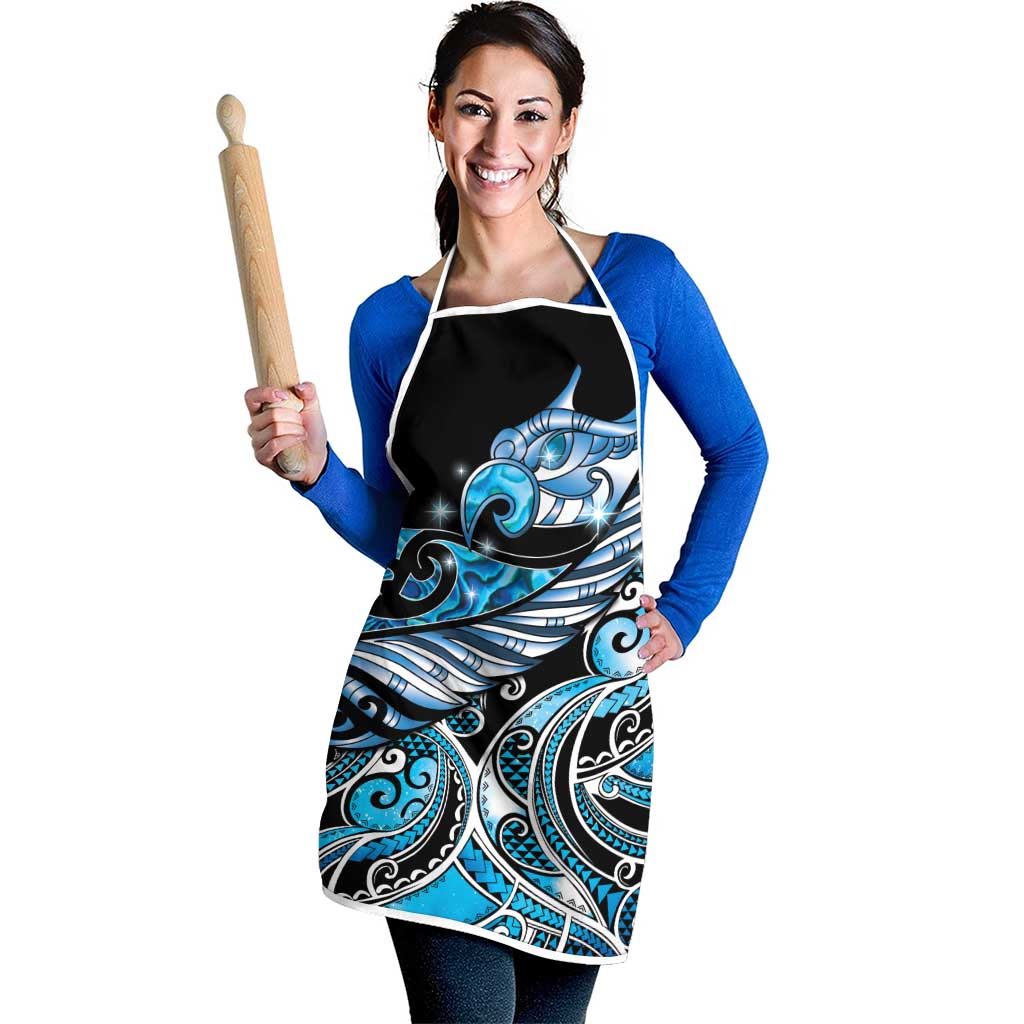 Maori Matariki - Manaia Apron Galaxy Blue Paua Shell LT7 - Polynesian Pride