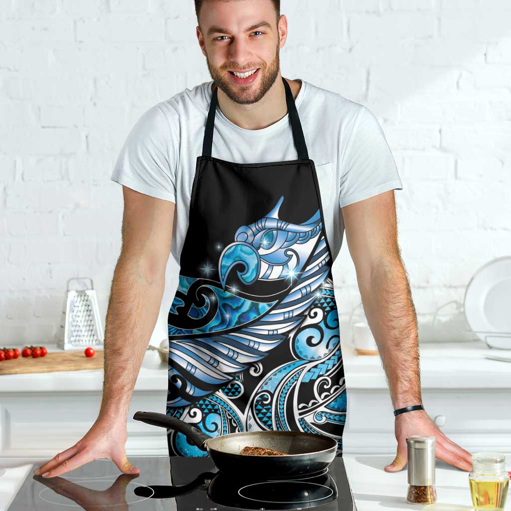 Maori Matariki - Manaia Apron Galaxy Blue Paua Shell LT7 - Polynesian Pride