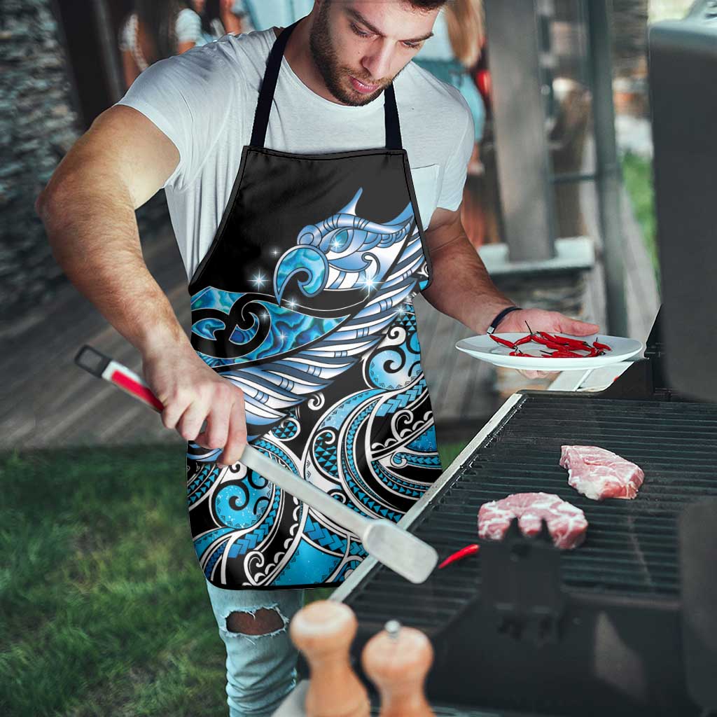 Maori Matariki - Manaia Apron Galaxy Blue Paua Shell LT7 - Polynesian Pride