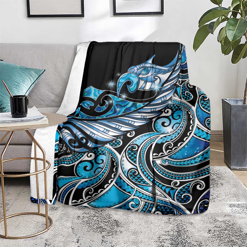 Maori Matariki - Manaia Blanket Galaxy Blue Paua Shell