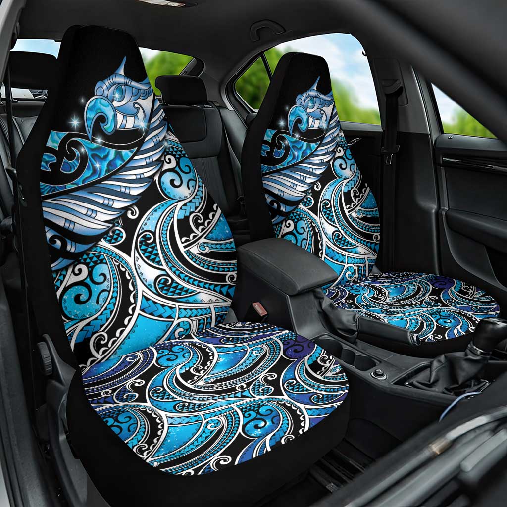 Maori Matariki - Manaia Car Seat Cover Galaxy Blue Paua Shell