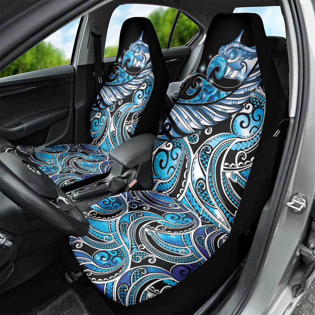 Maori Matariki - Manaia Car Seat Cover Galaxy Blue Paua Shell