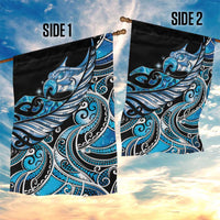 Maori Matariki - Manaia Garden Flag Galaxy Blue Paua Shell