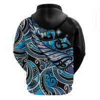 Maori Matariki - Manaia Hoodie Galaxy Blue Paua Shell LT7 - Polynesian Pride