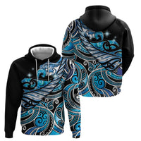 Maori Matariki - Manaia Hoodie Galaxy Blue Paua Shell LT7 - Polynesian Pride