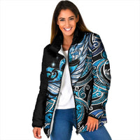 Maori Matariki - Manaia Padded Jacket Galaxy Blue Paua Shell