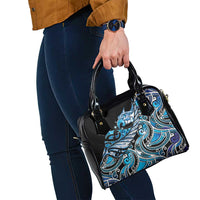 Maori Matariki - Manaia Shoulder Handbag Galaxy Blue Paua Shell LT7 - Polynesian Pride
