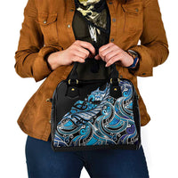 Maori Matariki - Manaia Shoulder Handbag Galaxy Blue Paua Shell LT7 - Polynesian Pride