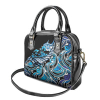 Maori Matariki - Manaia Shoulder Handbag Galaxy Blue Paua Shell LT7 - Polynesian Pride