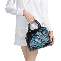 Maori Matariki - Manaia Shoulder Handbag Galaxy Blue Paua Shell LT7 - Polynesian Pride