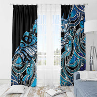 Maori Matariki - Manaia Window Curtain Galaxy Blue Paua Shell