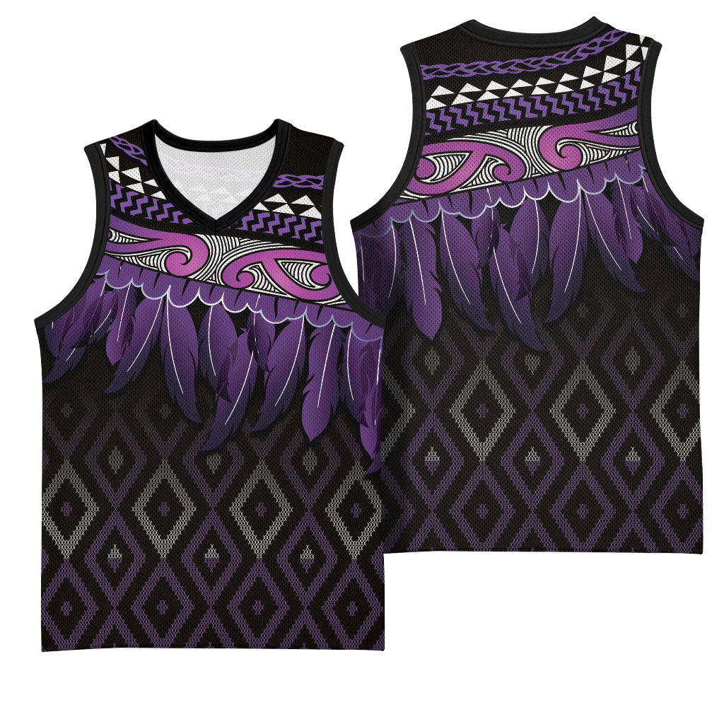 Aotearoa Maori Ngati Porou Iwi Basketball Jersey Korowai Tukutuku Kaokao Motifs