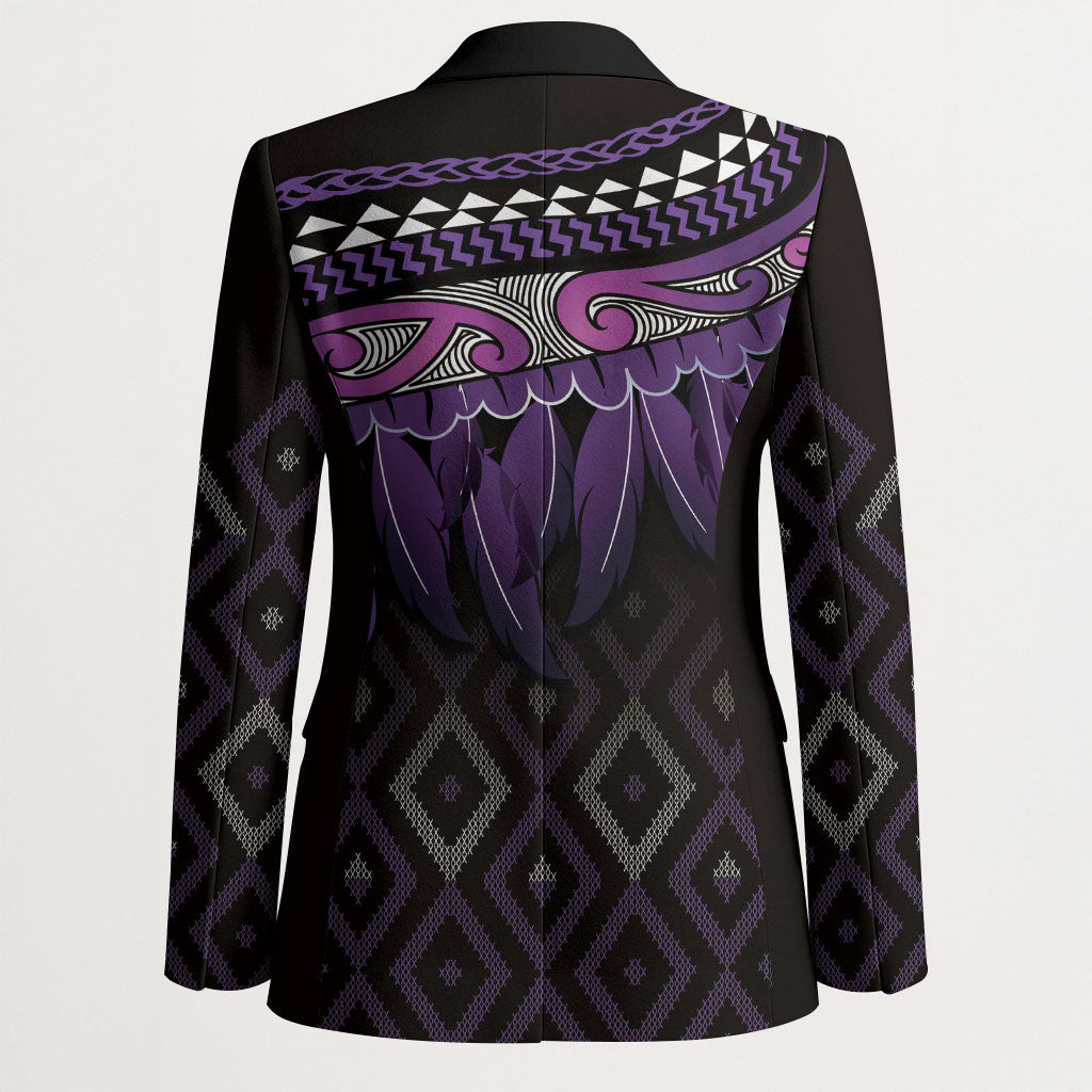 Aotearoa Maori Ngati Porou Iwi Blazer Korowai Tukutuku Kaokao Motifs