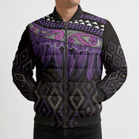 Aotearoa Maori Ngati Porou Iwi Bomber Puffer Jacket Korowai Tukutuku Kaokao Motifs