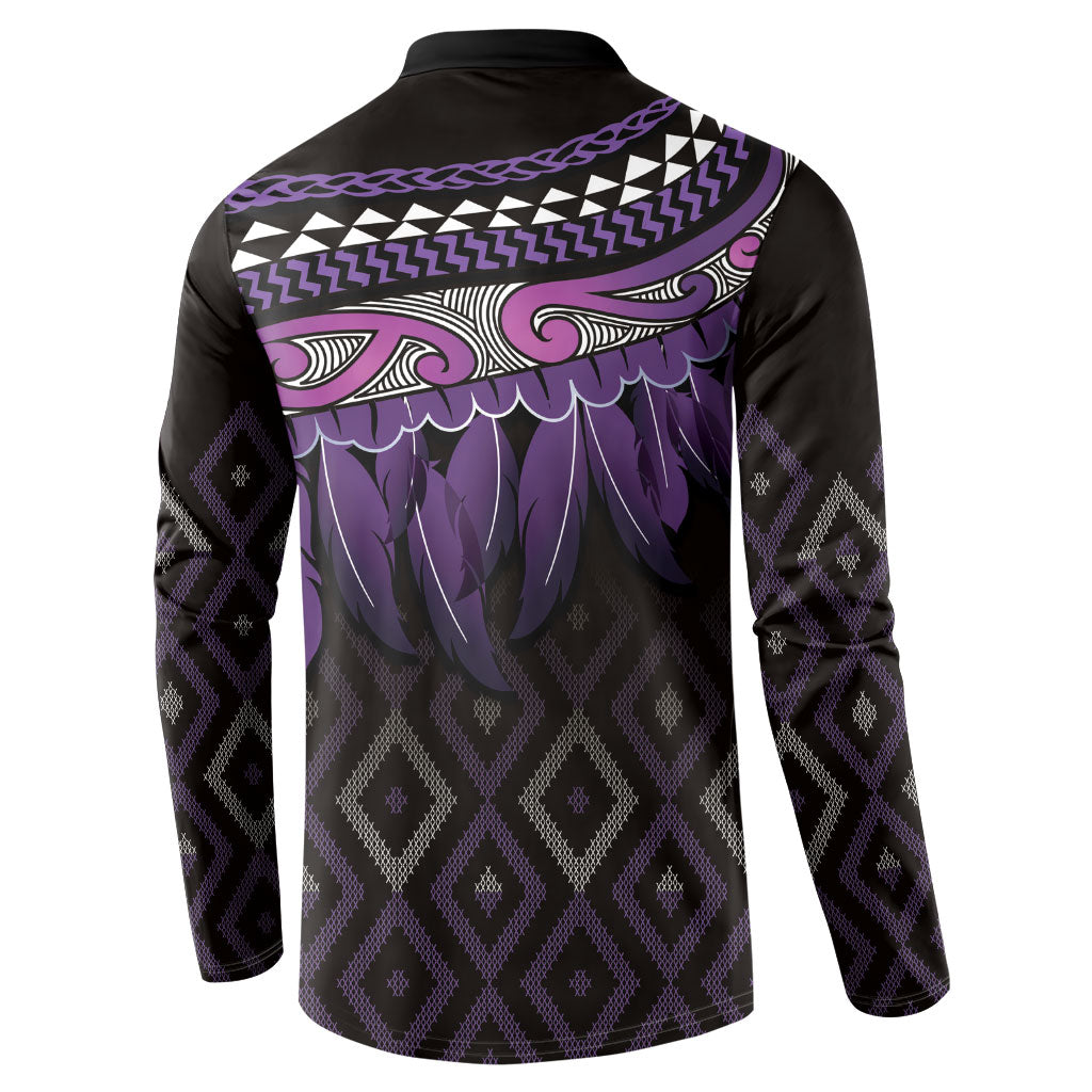 Aotearoa Maori Ngati Porou Iwi Button Sweatshirt Korowai Tukutuku Kaokao Motifs