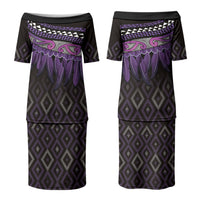 Aotearoa Maori Ngati Porou Iwi Couples Matching Puletasi and Long Sleeve Button Shirt Korowai Tukutuku Kaokao Motifs