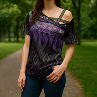 Aotearoa Maori Ngati Porou Iwi Cross Shoulder Shirt Korowai Tukutuku Kaokao Motifs
