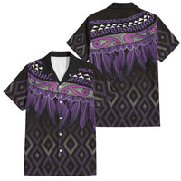 Aotearoa Maori Ngati Porou Iwi Family Matching Off The Shoulder Long Sleeve Dress and Hawaiian Shirt Korowai Tukutuku Kaokao Motifs
