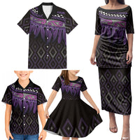 Aotearoa Maori Ngati Porou Iwi Family Matching Puletasi and Hawaiian Shirt Korowai Tukutuku Kaokao Motifs